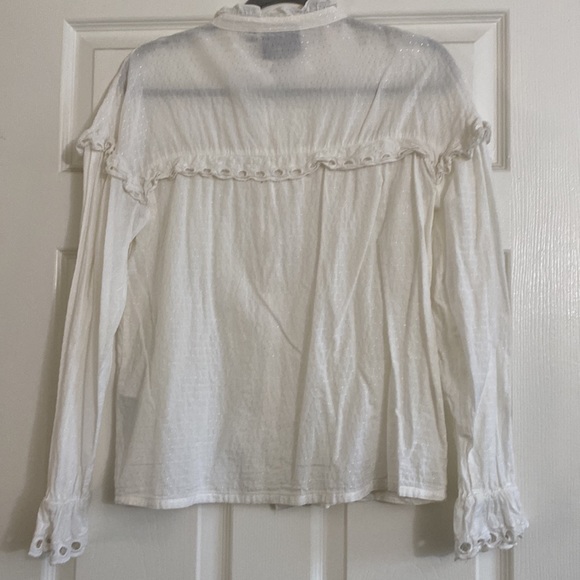 Prairie Blouse with ruffle crochet trims! Sz. Large / EU sz. 40 - worn once! - Picture 4 of 4